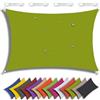 QIAQ Tenda parasole rettangolare, 5 x 7 m, 95% UV, protezione solare da giardino, baldacchino, impermeabile, per giardino, patio, feste, pergola, balcone, giallo verde