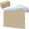 Acepic 3 Pezzi Pannelli Laterali per Gazebo 3x3m, Tessuto Oxford 210D Impermeabile, da Giardino, Esterni, Feste, Bianco(Tenda a baldacchino NON inclusa) (Kaki, 3PCS)