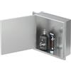 LuxeBath Nicchia Doccia da Incasso in Acciaio Inox Spazzolato 25,5x25,5x10 cm Argento con Porta Piastrellabile, Mensola Impermeabile per Doccia Senza Bordo a Parete, Ripiano Bagno Antiscivolo Moderno