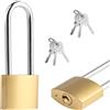 PanBeiQi Lucchetto con arco lungo, 38 mm, resistente alle intemperie, con chiave, grande, lucchetto di sicurezza per garage, giardino, armadietto, cantina (2, 38 mm)