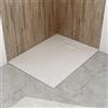 WITEN&NOCK Piatto doccia SMC, 100 x 90 cm, colore bianco, effetto pietra, antiscivolo, altezza 3,2 cm, soglia bassa, tazza doccia extra piatta