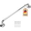 INTIRILIFE portasalviette in Acciaio Inox lucidato a Specchio - Lunghezza 100 cm e Diametro Asta 19 mm per Foratura - portasalviette Porta Asciugamani Bagno Sauna Cucina, Montaggio a Parete