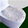 Gresonic Sedile WC in resina trasparente, igienico e confortevole, cerniere in metallo regolabili, conchiglie e sabbia, Top Fix e chiusura rapida, facile da pulire (A6DE-2026-SZMTG01)