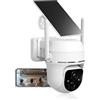 VKfoy Vicohome 2K Telecamere di Sicurezza Solari Wireless WiFi per Esterni, PTZ a 355°, Alimentazione Solare e a Batteria, Rilevamento del Movimento PIR, Visione Notturna a Colori 3MP, Impermeabile IP65