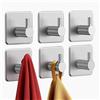 Auxmir 6 Pezzi Ganci Adesivi Appendi Accappatoio Bagno 4cm, Argento | Porta Asciugamani, Acciaio Inox, Impermeabile, Antiruggine, Autoadesivo, Rimovibile senza Tracce, per Cucina, Camera, Ufficio