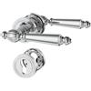 Amerdeco Maniglia per porta interna cromo lucido con rosetta rotonda, set maniglia PZ con cilindro europeo, design classico per porte d'ingresso e interne UK0100