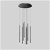 USMCPQVXN Lampadario a 8 Luci per Ingresso, Stile Rustico, Moderno, a Led, Rotondo, a Grappolo Lineare, con Striscia Lunga in Oro,Da a Sospensiper Scale, Sala da Pranzo, Soggiorno, Camera da Letto./Bl