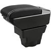kswiown Bracciolo centrale compatibile con Opel/Vauxhall Astra J 2009-2015, bracciolo centrale con 7 USB a doppio strato, scatola portaoggetti in pelle nera - linea bianca