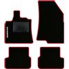 QUEMAR Tappetini Auto per Dacia Sandero, Bordo Rosso, 1 Ricamo | anche Stepway / dal 2021 / Kit Tappeti Moquette e Gomma su Misura / Set 2 Anteriori +2 Post./ Ricami e Colori Personalizzati