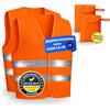 LiveLaif Pack 2 Gilet Alta visibilità EN ISO 20471+ 2 Borse | Orange, L | Giubbotto per Moto Uomo e Donna, Gilet Running, Giubbotto Riflettente, Taglia Unica Unisex