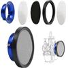 ZSDTRP Filtro aria per carburatore Carb Velocity Stack, lega di alluminio con filtro in spugna, maglia in acciaio per PWx21-30mm (blu, 50mm)