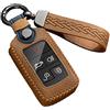 ontto Cover per chiave auto, adatta per Land Rover Range Rover Sport Evoque Velar Discovery 5 Jaguar E-Pace 2018-2022, telecomando portachiavi in pelle, accessori auto, colore: marrone