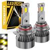 KaiDengZhe HIR2 9012 LED Lampadina per Fari, 2 PZ Tri-colore (6500K 4300K 3000K) Lampadina per Fari HIR2 Canbus 12-24V 120W Kit LED Abbaglianti/Anabbaglianti 800% Luminosità Sostituzione Alogena
