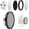 ZSDTRP Filtro aria per carburatore Carb Velocity Stack, lega di alluminio con filtro in spugna e maglia in acciaio per PWx 21-30 mm (argento, 50 mm)