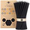 Danilovo Candele in cera d'api 50 pezzi (Nero) - Candele ortodosse preghiera, rituali, decorazione tavola - Senza fuliggine, senza gocce, stoppino cotone (Altezza 16 cm)