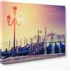 ConKrea QUADRO SU TELA CANVAS - INTELAIATO - PRONTO DA APPENDERE - Venezia - Gondole Piazza San Marco - 30x40cm - Senza Cornice - (cod.1841)