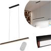 YRHome Moderna lampada a sospensione a LED, 36 W, dimmerabile, regolabile in altezza, con telecomando, design lineare, lampada da soffitto per soggiorno, cucina, camera da letto, ufficio