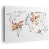ARTTOR Quadro su Tela 70x50 cm Stampe da Parete Bambini Mappa del Mondo - 5651 | Mondo Mappa Aeroplani Quadro Decorativo Piccolo 1 pezzo Soggiorno Camera da Letto Arte da Parete Decorazione da Parete ARTTOR