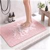BLESWIN Tappetino Vasca Antiscivolo, PVC Tappeto Doccia Drenante, 40x80cm Rosa | Tappeto Antiscivolo Doccia, Tappeti Bagno, Per Bambini e Famiglia, Per Box Doccia, Ritagliabile, Anti Muffa, Facile da Pulire