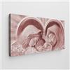 Giallobus - Quadro - Art Capezzale moderno - Tela Standard - 70L x 35l cm - 14 - Sacra Famiglia - Rosa antico - Pronto da appendere - Quadri moderni per la casa