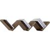 BAKAJI Libreria Mensole da Parete Moderna Design Zig Zag Mensola Scaffale in Legno Melaminico Dimensione 59 x 12 x 12 cm (Noce)