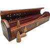 Aromasenses.- Portaincenso in legno intagliato Portacenere | Bruciatore a cono integrato 30,5 x 5,7 x 6,7 cm (BUDA)