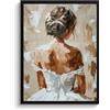MuchoWow© Quadri Con Cornice Wall Decor Quadretto Verticale Stretto Moderni | 60x80 cm - Rettangolare - Soggiorno Xxl Poster Corridoio Deco Donna - Pittura - Astratto - Beige - Moderno
