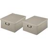 BERARDI, Kit 2 Scatole per Armadio in Cartone con Coperchio, Organizer per Vestiti e Biancheria, 34x50x25 cm, Colore Tortora