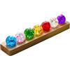 iFCOW Sfere di cristallo chakra in 7 colori, 40 mm, sfere di ghiaccio che si spezzano con base in legno a LED, luce notturna, decorazione per camera da letto e soggiorno