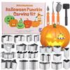 Rolcoassuns Kit per intagliare la Zucca di Halloween, 27 Pezzi, Strumenti per intagliare la Zucca di Halloween, in Acciaio Inossidabile, Set Fai da Te per Decorazioni di Halloween