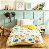 Odot Trapunta Estiva Letto Singolo Bambini, Trapunta Senza Copertura per Bambina e Bambino Leggero e Morbida Traspirante Coperta Rinfrescante Letto per Mezza Stagione (Zoo,120x150cm)