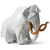 HAUCOZE Mammut Statua Scultura Animale Figurina Moderna Decorazione 22cm | Bianca Resina Animale Ornamento Artigianale Arte Soprammobili Compleanno Festiva Regalo per Mensole Scrivania
