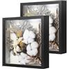 Yokuni 2PCS Cornice Profonda in Iegno, Cornice 3D per Oggetti e Decorazioni | Cornice 20x20 cm, per la Decorazione Fai da te di Bouquet, Esemplari, Conchiglie, aAcquerelli, Foto Commemorative