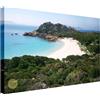 Wallazz Quadro su Tela Sardegna - Quadri Moderni Soggiorno - Cagliari, Sassari, Olbia, Alghero, Porto Torres, Maddalena - Stampa su Tela Canvas HD - Quadro Moderno Soggiorno - 50x100cm