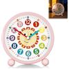 AOOTE Sveglia per Bambini Senza Ticchettio, Sveglia Colorata per Bambini, con Snooze e Luce Notturna, Alimentate a Batteria, Diametro 11cm, per Ragazzi e Ragazze, Cameretta, con Sorriso, Rosa