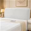 YSTELLAA Copri Testata Letto Matrimoniale/Singolo, Copri Testiera Letto Antipolvere Elasticizzata, Copritestiera Matrimoniale Lavabile, Headboard Cover Universale(180cm, Bianco Sporco)