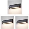 ledscom.de Applique a 3 LED/illuminazione per scale SEGIN per esterni, IP54, a profilo piatto, downlight, nero opaco, squadrata, 8,9 W, 889 lm, bianco caldo