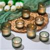 Glasseam Portacandele In Vetro Verde: Set Di 8 Portacandele Per Tealight, Portacandeles A Coste Per Centrotavola, Piccoli Portacandeles Per Natale, Matrimoni, Feste, Decorazioni Per La Casa