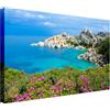 Wallazz Quadro su Tela Sardegna - Quadri Moderni Soggiorno - Cagliari, Sassari, Olbia, Alghero, Porto Torres, Maddalena - Stampa su Tela Canvas HD - Quadro Moderno Soggiorno - 50x100cm