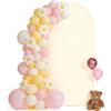 Alaoo Arco per Matrimonio Beige Backdrop Arco, 220 * 120cm,Beige | Arco di Nozze Doppio Lato Backdrop, Progettazione della Cupola, Adatto per Matrimoni,Feste, Cerimonie,Banchetti e Decorazioni