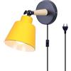 TOKIUS Lampade da Parete Interno Vintage Applique da parete Moderno Faretti da Muro Retrò in Metallo e Legno E27 Plafoniere Cucina Per Cucina Camera da letto, Cavo di 1,8 m, regolabile