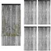 BOYIFEIJIE Set di 4 tende a fili glitter 100 x 200 cm - tenda per porta e divisorio per stanze di perline - per matrimonio, caffè e balcone - protezione dagli insetti e decorazione in uno (nero)