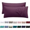 Nesture Set di 2 federe 40 x 60 cm, 40 x 60 cm, viola, 100% microfibra, con chiusura lampo, morbide e non si stirano