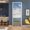 A.Monamour Adesivo Porta Autoadesiva 3D Spiaggia E Mare Tropicale In Una Giornata Di Sole Scenario Naturale Vinile PVC Adesivi per Porte Interne Pellicola Adesiva Poster Sticker Murale Parete