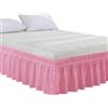 Generic Mantovana giroletto avvolgente per letto matrimoniale Full, lenzuolo con volant copriletti Queen Size (Rosa, Queen)