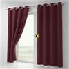 BEAUTEX Tenda oscurante con occhielli, oscurante, dimensioni e colore a scelta (larghezza 300 cm, altezza 245 cm, bordeaux)