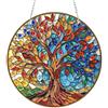 AIRDEA Albero della vita vetrata Diamond Painting Ciondolo Acrilico Doppia Faccia, Foglie colorate Diamond Painting Decorazione Sospesa Kit Completo, Diamantini Crystal Art Ciondolo Acchiappasole