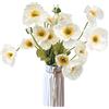 Ikosora Fiore Artificiale, 5 Pezzi Poppies Artificiali, Papavero Artificiale Gambi Di Fiori Lunghi Papavero Artificiale Per Decorazione Del Vaso, Decorazioni Artificiali Del Papavero Finto Decorazioni(Bianco)