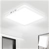 Seruno X Plafoniera LED Soffitto 18W 1800LM 6500K IP44 Lampada Impermeabile Quadrata Sottile Bianco Freddo Ø22CM per Soggiorno Cucina Bagno Cameretta Seminterrato