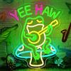 SIGNSHIP Scritte Neon a Forma di Rana con Chitarra,Insegna LED Muro,Scritta LED Yee Haw 6 Modalità USB,per Camera,Soggiorno,Bar,Vintage,Festa